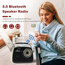 Load image into Gallery viewer, Am Fm Radios with Bluetooth, Portable Radio Support Battery Operated or Plug in Wall for Home &amp; Outdoor, Strong Reception, Large Dial Easy to Use for Fishing/Party/Camping (Black)
