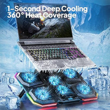 Load image into Gallery viewer, Laptop Cooling Pad Gaming Laptop Cooling Laptop Cooler Stand with 6 Cooling Fans, Laptop Stand Gaming, 7 Height Adjustable 12 RGB with 2 USB Silent Laptop Fan Cooling Pad for 12-17.3 Inch
