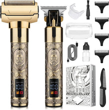 Load image into Gallery viewer, Professional Hair Clippers for Man,Electric Shavers Razor T-Blade Hair Trimmer, Men’s Grooming Kit Cordless Barber Trimmer Bald Shavers with 4 Guides &amp; 3 Foil Head (Bronze)
