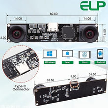 Load image into Gallery viewer, Webcamera_usb 4MP Dual Lens USB Camera Module Synchronization Webcam Board 1080P High Speed 60fps Lightburn Camera Mini Laser Engraver Camera for Computer Raspberry Pi (85degree no Distortion Lens)
