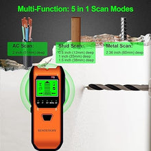 Load image into Gallery viewer, Stud Finder Wall Scanner - 5 in 1 Electronic Stud Detector with Upgraded Smart Sensor, Audio Alarm and HD LCD Display for the Center and Edge of Wood, AC Wire, Metal and Studs Detection(Gamboge)
