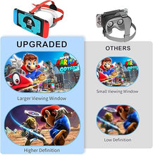 Load image into Gallery viewer, DEVASO Upgraded VR Headset for Nintendo Switch &amp; Switch OLED Model, Switch Virtual Reality Glasses with Adjustable HD Lenses and Comfortable Head Strap, Labo VR Kit Accessories, Cool Stuff for Boys
