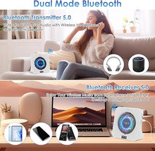 Load image into Gallery viewer, CD Player Bluetooth CD Player with Speakers Desktop CD Players for Home with LED Screen AUX Port FM Radio USB Port IR Remote Control
