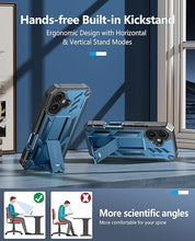 Load image into Gallery viewer, FNTCASE for iPhone 16 Plus Case: Military Grade Drop Proof Protection Mobile Cover with Kickstand | Matte Textured Rugged Shockproof TPU | Protective Sturdy Phone Case - 6.7 inch Blue
