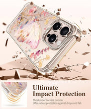 Load image into Gallery viewer, GVIEWIN for iPhone 16 Pro Max Case with Screen Protector &amp; Camera Lens Protector, [Military Grade Protection] Clear Shockproof Slim Floral Phone Cover for Women Girls 6.9" (Magic Butterfly)
