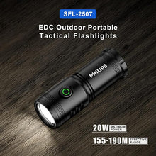 Load image into Gallery viewer, PHILIPS EDC Flashlight with Magnetic Base,LED Mini Pocket Rechargeable Flashlight with 2500 High Lumens,5 Modes,Tactical Bright Flash Light for Camping Essentials,Outdoor Hiking and Home Emergency
