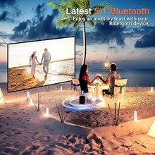 Load image into Gallery viewer, Mini Projector, VOPLLS 1080P Full HD WiFi Bluetooth Video Projector, Portable Outdoor Home Theater Movie Projector, 50% Zoom, Compatible with HDMl, USB, AV, Smartphone/Tablet/Laptop (12000L)
