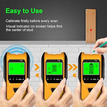 Load image into Gallery viewer, Stud Finder Wall Scanner, 5 in 1 Multifunction Stud Locator with Upgraded Smart Sensor, HD LCD Display and Audio Alarm for The Center &amp; Edge of Metal, Studs, AC Wire, and Pipe Detection (Canary)
