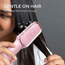 Load image into Gallery viewer, Hair Straightener Brush, TYMO Ring Hair Straightener Comb Straightening Brush for Women with 5 Temps 20s Fast Heating &amp; Dual Voltage, Pink
