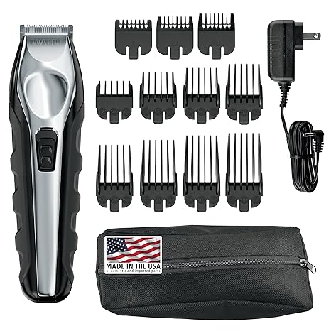 Wahl USA Lithium Ion Total Beard Trimmer for Men with 11 Guide Combs for Easy Trimming, Detailing, & Grooming – Model 9888