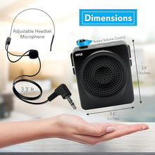 Load image into Gallery viewer, Pyle Portable PA Speaker and Voice Amplifier: Compact Waistband with Rechargeable Battery, Includes Headset Microphone &amp; 3.5mm Aux Jack - Ideal for Tour Guides, Teachers, and Meetings
