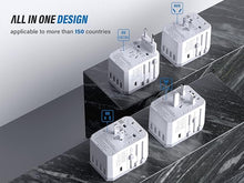 Load image into Gallery viewer, Universal Travel Power Adapter - EPICKA All in One Worldwide International Wall Charger AC Plug Adaptor with Smart Power USB for USA EU UK AUS Cell Phone Laptop (TA-105, White)
