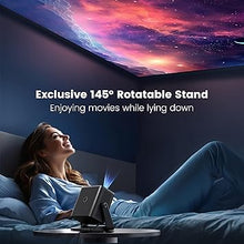 Load image into Gallery viewer, [Electric Focus &amp; Auto Keystone] Mini Projector with WiFi Bluetooth, PUTRIMS Portable 1080P Support Movie Projector 145° Rotatable 50% Zoom Fully Sealed Small Projector for Phone TV Stick HDMI USB
