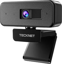 Load image into Gallery viewer, TECKNET 1080p Webcam with Microphone &amp; Privacy Cover, Streaming Camera 30fps USB Computer Camera with 110-degree AOV, Web Camera for Video Conferencing/Calling/Live Streaming/Online Learning
