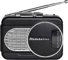 Load image into Gallery viewer, Studebaker Walkabout II Walkman Personal Stereo Cassette Player with AM/FM Radio and Built-in Speaker (Black/Silver)
