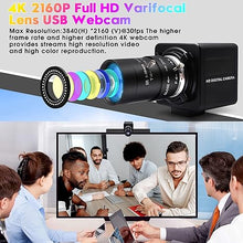 Load image into Gallery viewer, 4K USB Camera Manual Zoom Webcam 5-50mm Variable Focus PC Camera for Computer Mini UVC USB2.0 Web Camera IMX317 Varifocal USB with Camera Industrial Video Close-up Camera for Laptop Android Mac
