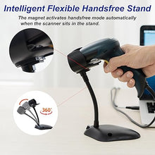 Load image into Gallery viewer, TEEMI QR Barcode Scanner with Handsfree AutoSensing Stand Handheld Automatic USB Wired 1D 2D Bar Codes Reader Global Shutter Scan Rectangle Datamatrix OCR IMB Driver&#39;s License Codes
