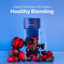 Load image into Gallery viewer, Personal Portable Blender For Shakes &amp; Smoothies, Leakproof &amp; Stylish Portable Mason Jar Shaker, Rechargeable Mini Blender with 10-Blade Blending System 14oz, Dark Blue
