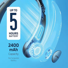 Load image into Gallery viewer, Portable Neck Fan - 3 Speed Rechargeable Bladeless Neck Fan, Adjustable Personal Neck Fan For Women &amp; Men Modern Design, Great Cooling Fan For Travel, Outdoors &amp; Sports
