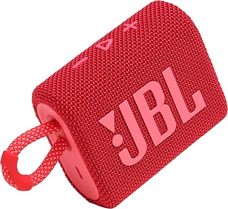 JBL Go 3 - Portable Mini Bluetooth Speaker, big audio and punchy bass, IP67 waterproof and dustproof, 5 hours of playtime, speaker for home, outdoor and travel (Red)