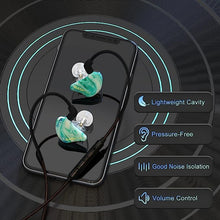 Load image into Gallery viewer, BASN MMCX in Ear Monitor Headphones,Triple Driver IEM in-Ear Earphone for Musician Drummer, Noise-Isolation HiFi Stereo Earbuds with Two Detachable Cables(Bluish White)
