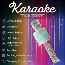 Load image into Gallery viewer, Sing-Along Bling Bluetooth Karaoke Microphone and Bluetooth Stereo Speaker All-in-One (Confetti Bling)
