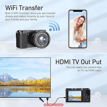 Load image into Gallery viewer, Cameras for Photography,4K 64MP Digital Camera,12X Optical Vlogging Camera for YouTube,One Button Point and Shoot Digital Camera,Auto-Focus Video Camera,Travel Camera with 64G TF Cards for Beginners
