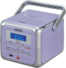 Load image into Gallery viewer, Jensen CD-660 Portable Stereo CD Player Boombox with Bluetooth | FM Radio | USB | Aux-in Headphone Jack | CD-R/RW MP3 Playback | (Lavender Purple)
