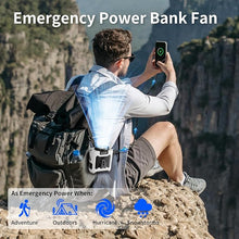 Load image into Gallery viewer, Socool 10000mAh Portable Waist Fan Clip on Wearable Belt Personal Fan Rechargeable Battery Operated with 5 Speeds &amp; Flashlight Neck Hands-Free 40H Cooling for Outdoor Travel Camping Power Bank (White)
