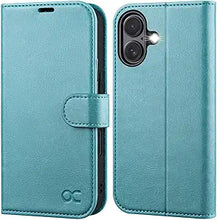 Load image into Gallery viewer, OCASE Compatible with iPhone 16 Wallet Case, PU Leather Flip Folio Case with Card Holders RFID Blocking Kickstand [Shockproof TPU Inner Shell] Phone Cover 6.1 Inch 2024, Ice Blue
