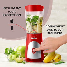 Load image into Gallery viewer, Mueller Personal Blender for Shakes and Smoothies with 15 Oz Travel Cup and Lid, Juices, Baby Food, Heavy-Duty Portable Blender &amp; Food Processor, Red
