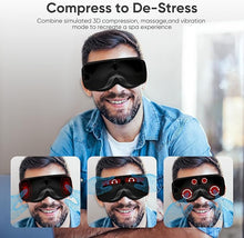 Load image into Gallery viewer, Eye Massager with Heat, Eye Mask with Bluetooth Music/Vibration/Hot Compress, Eye Care with 5 Massage Modes and 180° Folding Design, for Relax and Relief Eye Strain, Gifts for Women/Men(Blcak)
