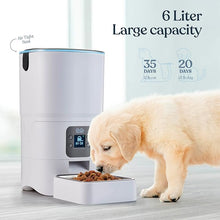 Load image into Gallery viewer, Smart Automatic Cat Feeder - 6-L Reliable Automatic Cat Food Dispenser with Display LCD Screen for Easy Set Up -Portion Control Automatic Dog Feeder - Desiccant Bag Keeps Dry Food Fresh-Voice Recorder
