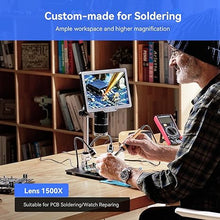 Load image into Gallery viewer, TOMLOV TriL110 10.1&quot; 3 Lens 2K HDMI Digital Microscope 2500X, Coin Microscope Magnifier for Entire Coins with IPS Screen, LCD Soldering Microscope for Adults, 14 LED Lights, PC/TV Compatible, 64GB
