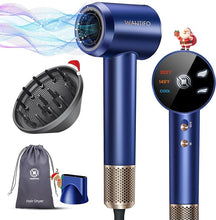 Load image into Gallery viewer, Hair Dryer with Diffuser &amp; Nozzle Magnetic, Hair Blow Dryer for Curly Hair, 110000 RPM High-Speed Brushless Motor for Fast Drying, Negative Ionic Care Hair Dryer for Home,Salon,Travel (Blue)
