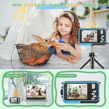 Load image into Gallery viewer, Kids Digital Camera with 32GB Card Waterproof Digital Camera for Kids 10FT 30MP FHD 1080P Compact Portable 16X Digital Zoom Point and Shoot Digital Camera
