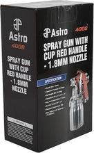 Load image into Gallery viewer, Astro Pneumatic Tool 4008 Spray Gun with Cup - Red Handle 1.8mm Nozzle
