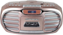 Load image into Gallery viewer, Studebaker Retro Edge Big Sound Bluetooth Boombox with CD/Cassette Player-Recorder/AM-FM Stereo Radio (Rose Gold/SB2150RG)
