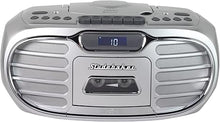 Load image into Gallery viewer, Studebaker Retro Edge Big Sound Bluetooth Boombox with CD/Cassette Player-Recorder/AM-FM Stereo Radio (Silver/SB2150S)
