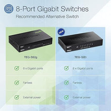 Load image into Gallery viewer, TRENDnet 8-Port Gigabit GREENnet Switch, Ethernet Network Switch, TEG-S82G, 8 x 10-100-1000 Mbps Gigabit Ethernet Ports, Ethernet Splitter, 16 Gbps, Metal, Lifetime Protection, Black
