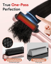 Load image into Gallery viewer, Terviiix Frizz Buster Ionic Hair Straightener Brush with MCH Heater - Rapid 450°F in 20S, Hair Straightener Comb for Efficient One-Pass, Anti-Scald, 13 Heat Settings, Digital Display, Dual Voltage
