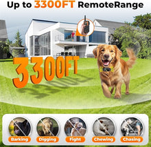 Load image into Gallery viewer, AI Dog Shock Collar 2 Dogs (10-120Lbs) - 3300FT Dog Training Collar with Remote, IPX7 Waterproof Collar with Beep, Vibration, Safe Shock for Large Medium Small Dogs, Keypad Lock and Flashing Light

