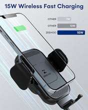 Load image into Gallery viewer, ZeeHoo Wireless Car Charger, 15w Fast Charging, Auto Clamping Car Phone Mount, Cell Phone Holder Charger, for iPhone 15 14 13 12 11 Pro Max Xs, Etc. (Black)
