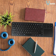Load image into Gallery viewer, Vilros 2.4G Wireless &amp; Wired Touch Keyboard with Built-in Touchpad- USB Wired + 2.4G Wireless Keyboard Compatible with Raspberry Pi
