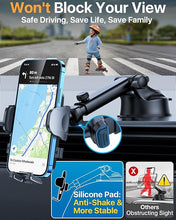 Load image into Gallery viewer, 2024 Ultimate Car Phone Mount?80+LBS Strongest Suction &amp; Military-Grade??Patent &amp; Safety Certs? Cell Phone Holder Truck Stand for Dashboard Windshield Vent for iPhone 15 Pro Max 14 13 Samsung, Black
