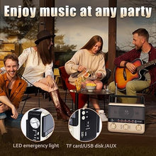 Load image into Gallery viewer, Retro Portable Radio AM FM SW Shortwave Radio with Bluetooth Speaker,Battery Operated or AC,Solar,SUB Charging, TF Card,USB Playing Flashlight
