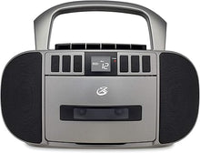 Load image into Gallery viewer, GPX BCA209S Portable Am/FM Boombox with CD and Cassette Player, Silver/Gray
