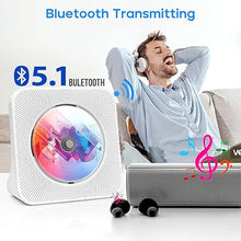 Load image into Gallery viewer, Desktop CD Player with Speakers, ROADOM Home Bluetooth CD Player with Hi-Fi Stereo Sound,Remote Control,Supports CD/Bluetooth/FM Radio/U Disk/AUX/Timer/Repeat
