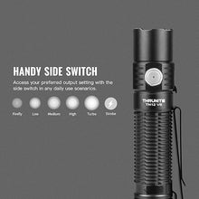 Load image into Gallery viewer, ThruNite TN12 V6 Tactical LED Flashlight, High 1950 Lumens Dual Switch, USB-C Rechargeable Flashlight Compact for EDC, Law Enforcement, and Outdoor Use (Cool White)
