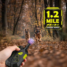 Load image into Gallery viewer, PATPET Dog Training Collar, 1.2 Mile Range 101 Training Levels Dog Shock Collar with Remote Control (15-150 lbs), Waterproof 100% Safe E Collar for Large Breed for 2 Dogs Black with Bright Green
